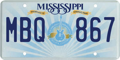 MS license plate MBQ867