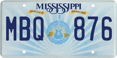 MS license plate MBQ876