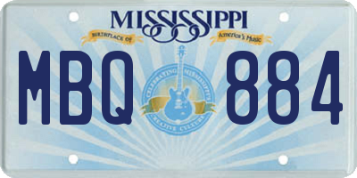 MS license plate MBQ884