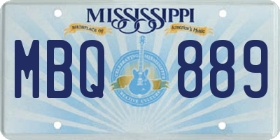 MS license plate MBQ889