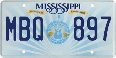 MS license plate MBQ897
