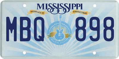 MS license plate MBQ898