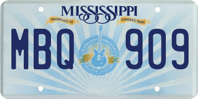 MS license plate MBQ909