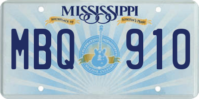 MS license plate MBQ910