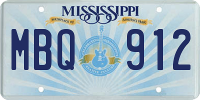 MS license plate MBQ912
