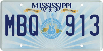 MS license plate MBQ913