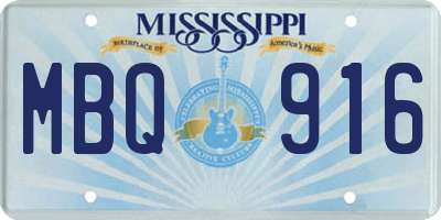 MS license plate MBQ916