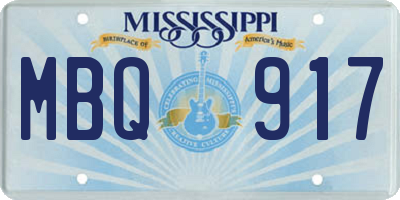 MS license plate MBQ917