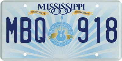 MS license plate MBQ918