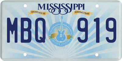 MS license plate MBQ919