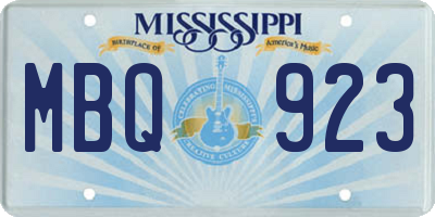 MS license plate MBQ923