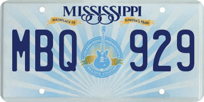MS license plate MBQ929