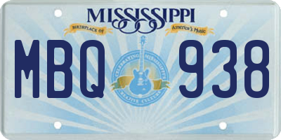 MS license plate MBQ938