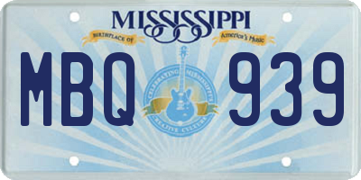 MS license plate MBQ939