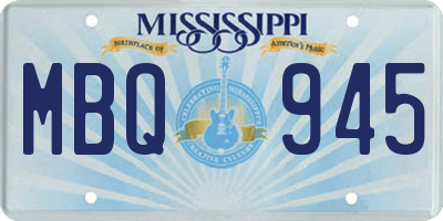 MS license plate MBQ945