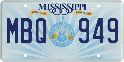 MS license plate MBQ949
