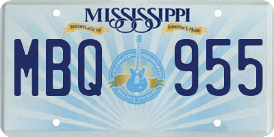 MS license plate MBQ955