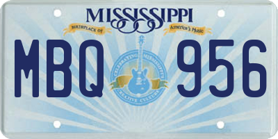 MS license plate MBQ956