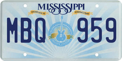 MS license plate MBQ959