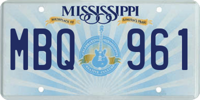 MS license plate MBQ961