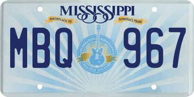 MS license plate MBQ967