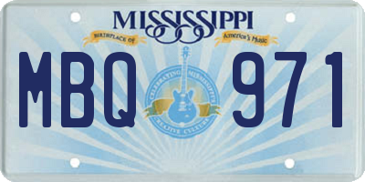 MS license plate MBQ971