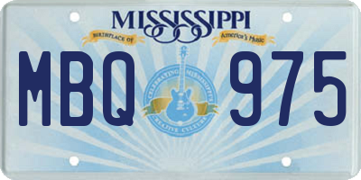 MS license plate MBQ975