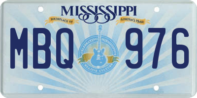 MS license plate MBQ976