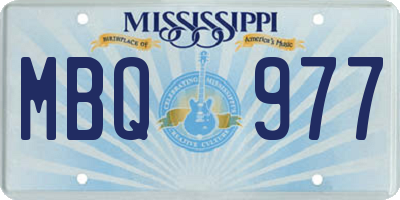 MS license plate MBQ977