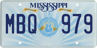 MS license plate MBQ979