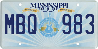 MS license plate MBQ983