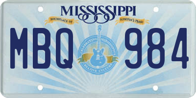 MS license plate MBQ984