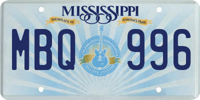 MS license plate MBQ996