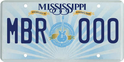 MS license plate MBR000