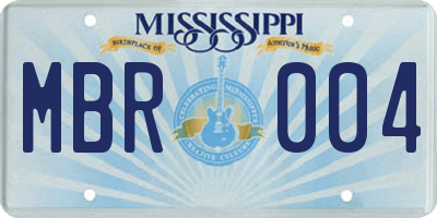 MS license plate MBR004