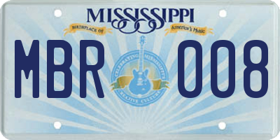 MS license plate MBR008