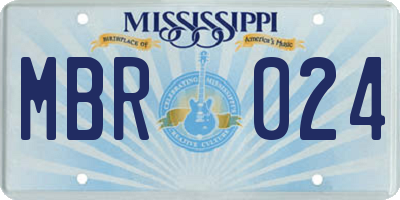 MS license plate MBR024