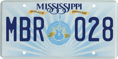 MS license plate MBR028