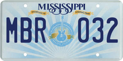 MS license plate MBR032