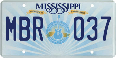 MS license plate MBR037