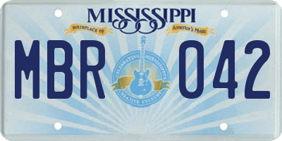 MS license plate MBR042