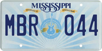 MS license plate MBR044