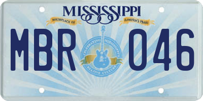 MS license plate MBR046