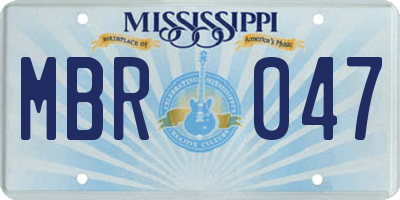 MS license plate MBR047