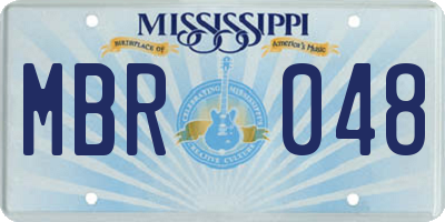 MS license plate MBR048