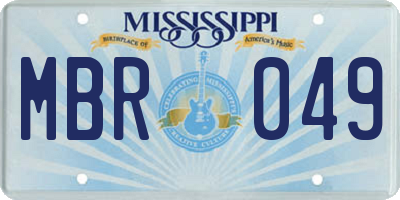 MS license plate MBR049