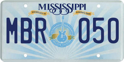 MS license plate MBR050
