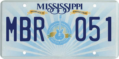 MS license plate MBR051
