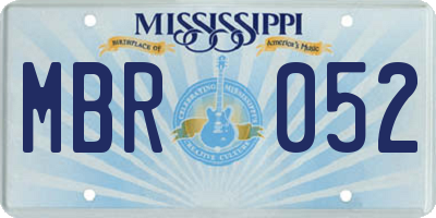 MS license plate MBR052