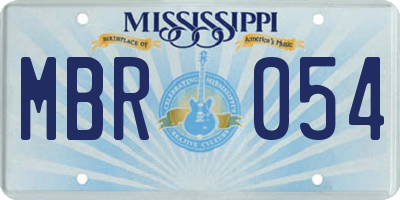 MS license plate MBR054